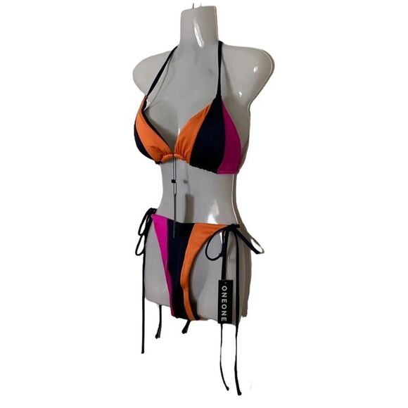 OneOne Swimwear Womens Colorful Lightly Padded Bikini Top ONLY US XL NWT - Picture 5 of 5